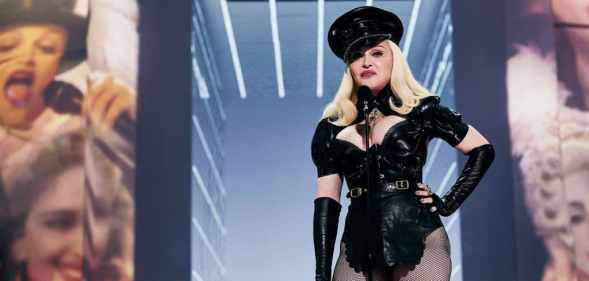 Madonna on stage at the MTV VMAs