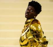 Lil Nas X attends the 2021 Met Gala in a gorgeous golden suit of armour