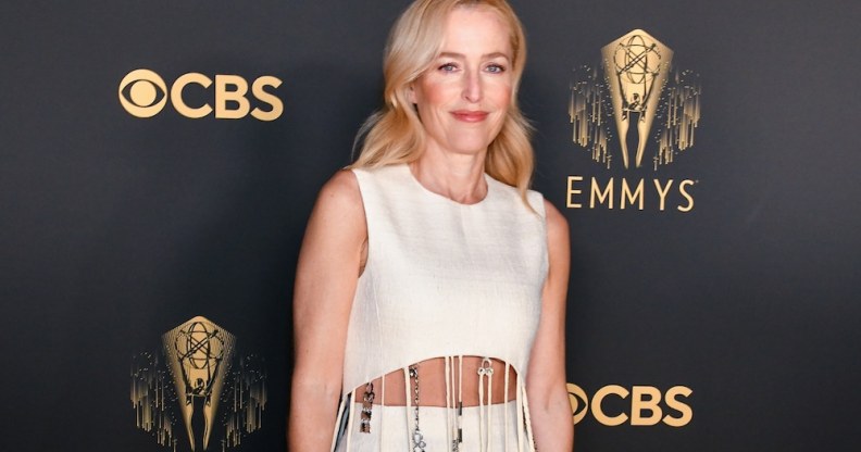 Gillian Anderson attends the 73rd Emmy Awards