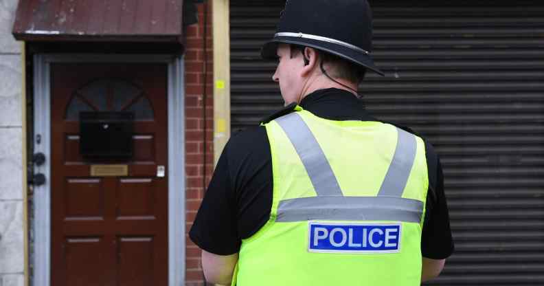 A police officer stands in Birmingham