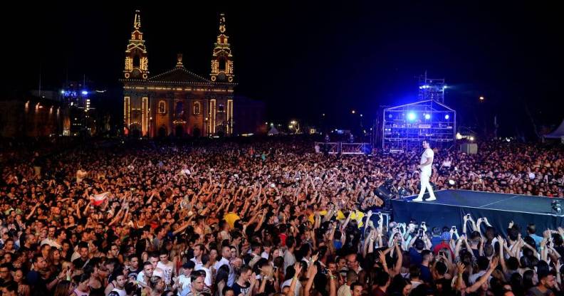 Joe Jonas of DNCE performs at the annual Isle of MTV Malta event at Il Fosos Square