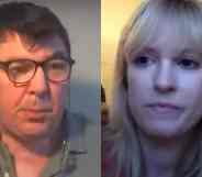 Graham Linehan (left) with Labour MP Rosie Duffield (right), on his YouTube podcast