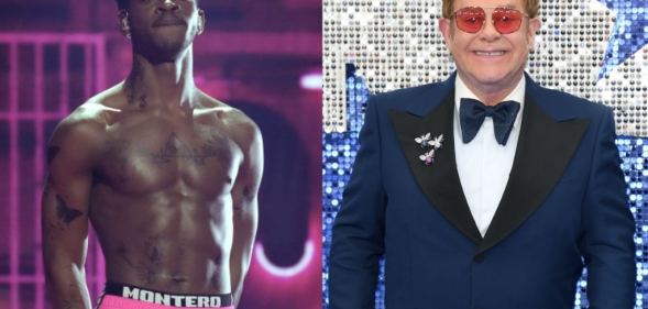 Lil Nas X performing at the VMAs and Elton John at the Rocketman premiere