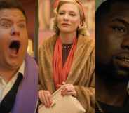 James Corden in The Prom (L), Cate Blanchett in Carol (C) and Trevante Rhodes in Moonlight.