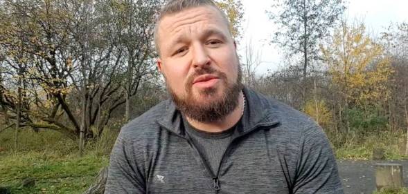 Scottish actor and LGBT+ activist David Paisley is seen outside after a run