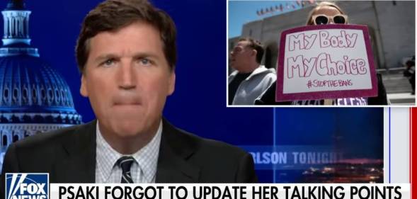 Tucker Carlson launched into a vile rant mocking trans people and pro-abortion advocates