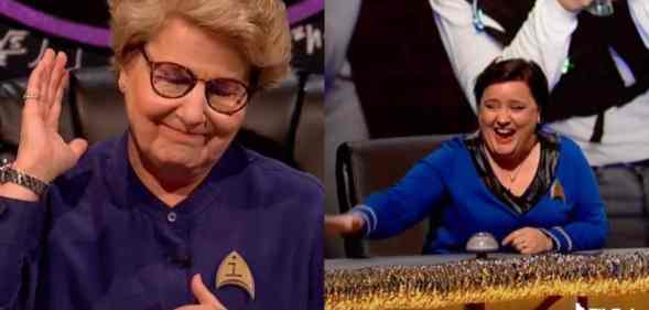 A side by side image of Sandi Toksvig and Susan Calman from the British comedy panel show 'QI'