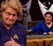 A side by side image of Sandi Toksvig and Susan Calman from the British comedy panel show 'QI'