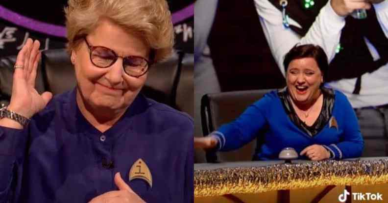 A side by side image of Sandi Toksvig and Susan Calman from the British comedy panel show 'QI'