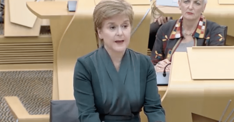 Nicola Sturgeon speaks in parliament