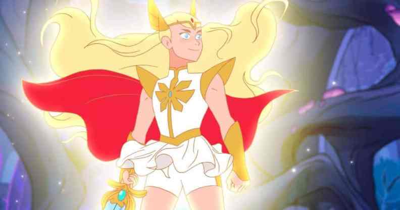 A picture of She-Ra from the animated series She-Ra: Princess of Power which was produced by DreamWorks Animation for Netflix