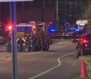 A fire truck outside an Atlanta nightclub