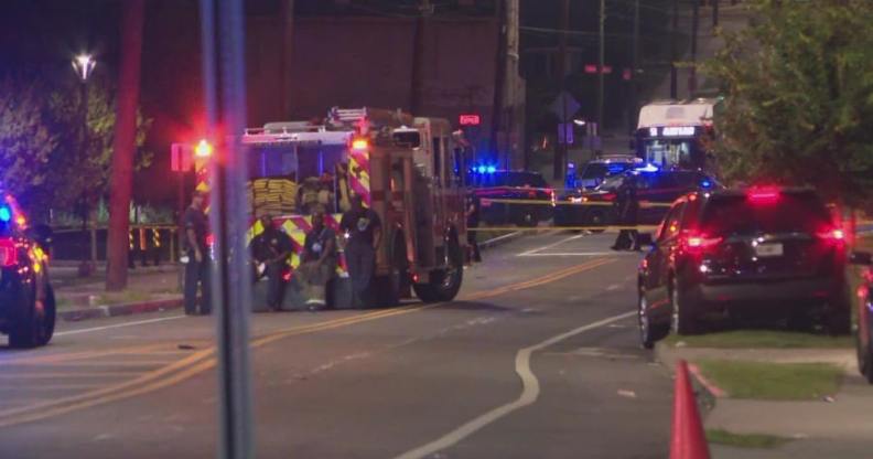 A fire truck outside an Atlanta nightclub
