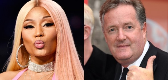 Headshots of Nicki Minaj and Piers Morgan