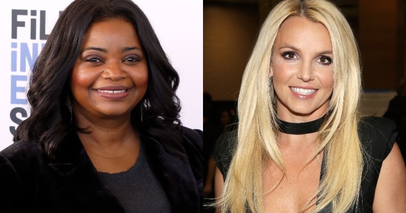 Headshots of Octavia Spencer (L) and Britney Spears