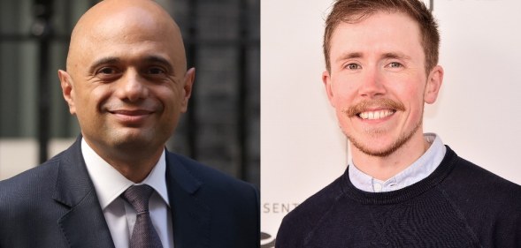 Headshots of Sajid Javid and Freddy McConnell