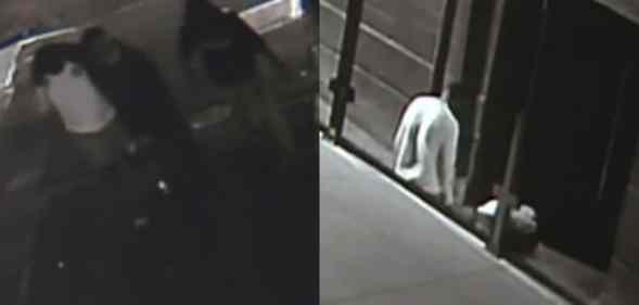 CCTV footage of two men attacking the victim