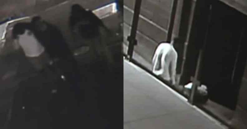 CCTV footage of two men attacking the victim