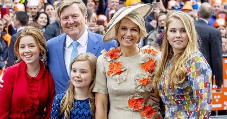 A picture of the Dutch royal family including King Willem-Alexander, Queen Maxima, Princess Amelia, Princess Alexia and Princess Ariane
