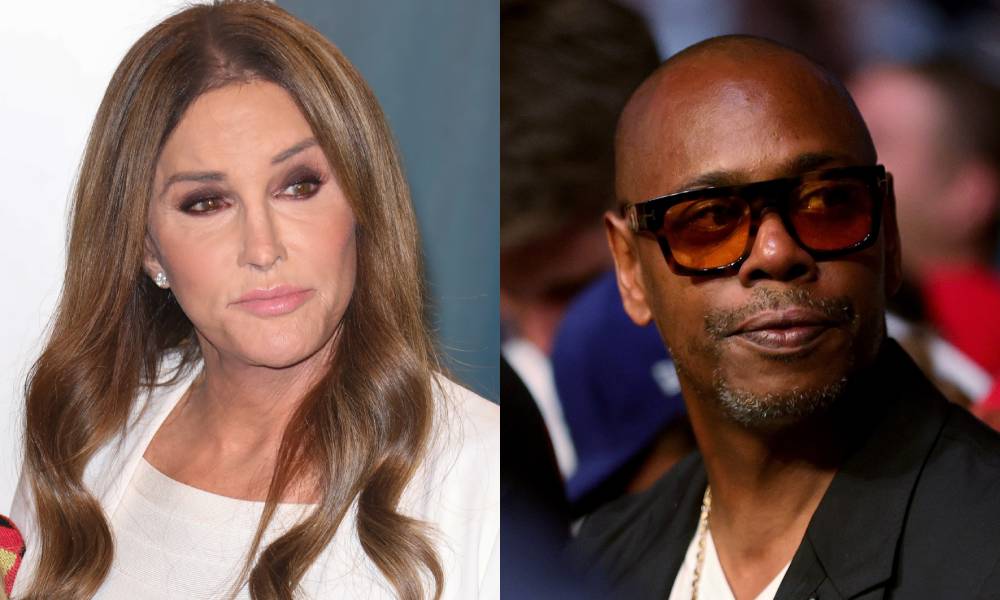 side by side images of Caitlyn Jenner and Dave Chappelle