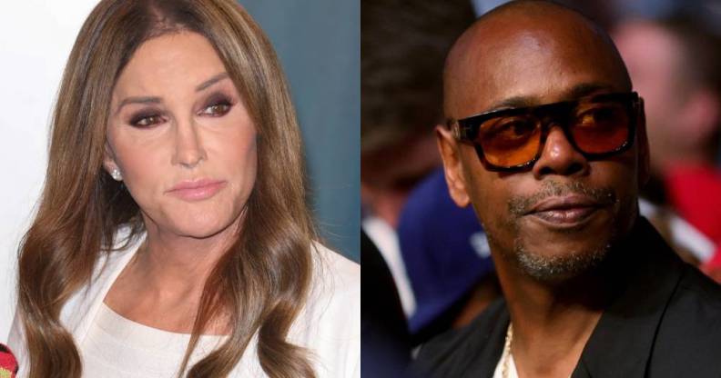 side by side images of Caitlyn Jenner and Dave Chappelle