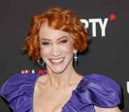 Headshot of Kathy Griffin on the red carpet smiling