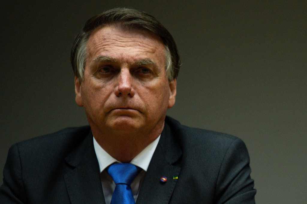 President of Brazil Jair Bolsonaro gestures