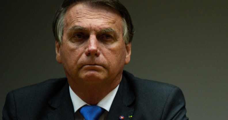 President of Brazil Jair Bolsonaro gestures