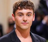 Olympian Tom Daley attends the 2021 Met Gala in a black outfit