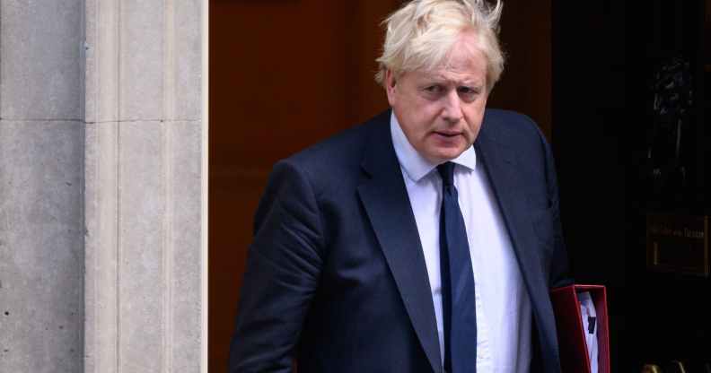 Boris Johnson leaves number 10 Downing Street.