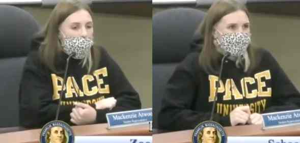 Mackenzie Atwood broke down in tears at the school board meeting.