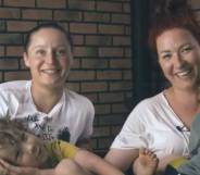 A still screenshot of Milena and Ola from a campaign video about LGBT+ families in Poland for Miłość Nie Wyklucza