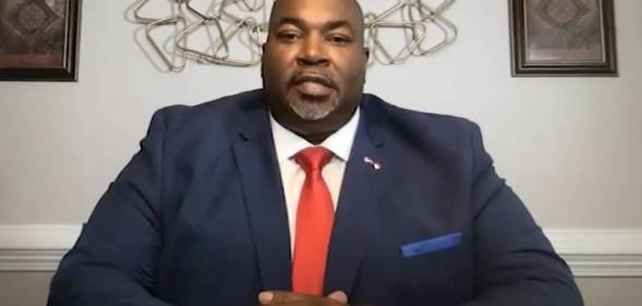 A still image from an interview with North Carolina lieutenant governor Mark Robinson and ABC11