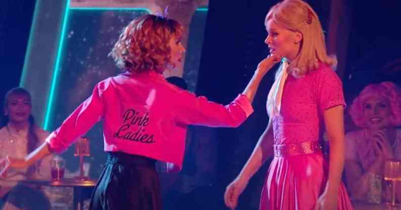 Jenna Johnson and JoJo Siwa are dressed as Sandy and Frenchie from Grease for a performance on Dancing With the Stars