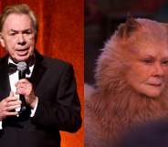 Andrew Lloyd Webber (left) and Judi Dench in Cats (right)