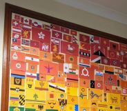 A collage of dozens of flags