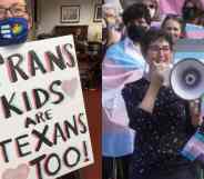 Parents protest against anti trans legislation in texas