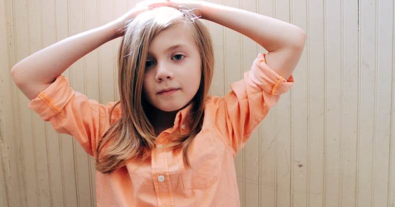 Child with long hair