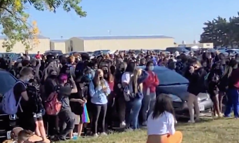 Students stage massive walkout after gay classmate is bullied
