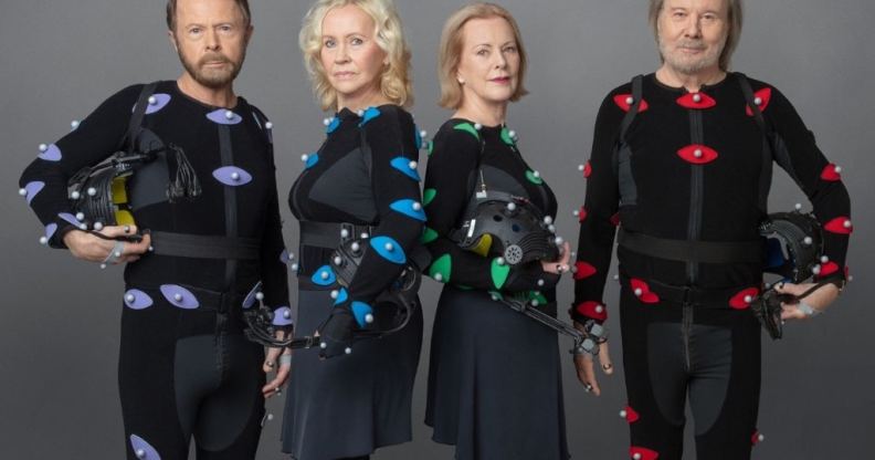 The four members of ABBA pose for a photograph in 2021