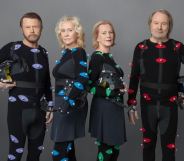 The four members of ABBA pose for a photograph in 2021