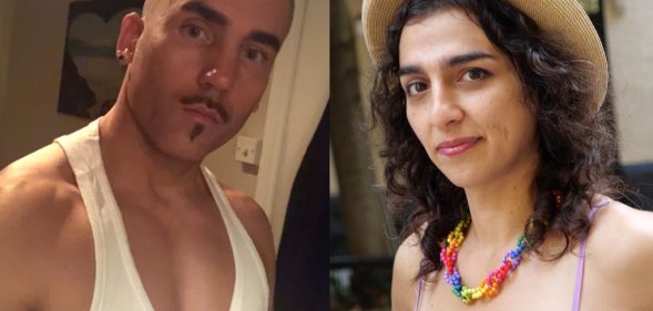 Sam Thomas and Lara Americo posing for photos