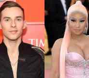 Side by side images of Adam Rippon and Nicki Minaj