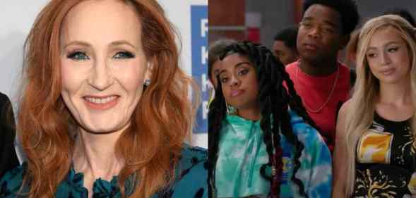 side by side images of JK Rowling and the cast of Saved by the Bell reboot