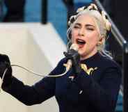 Singer Lady Gaga performs during the 59th Presidential Inauguration