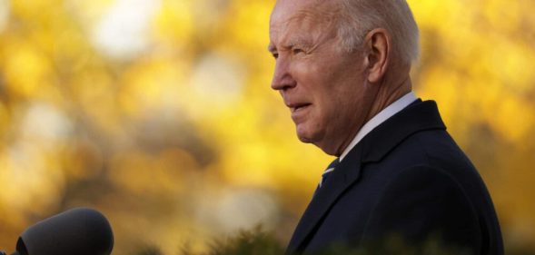 US president Joe Biden speaks