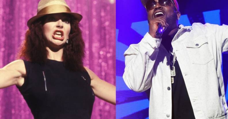 Kate Bush and Big Boi performing on stage