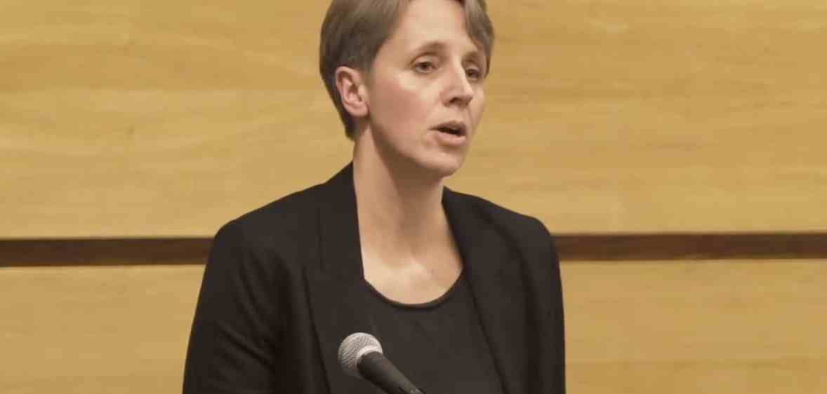 Kathleen Stock speaking at a university debate