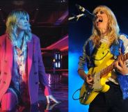 Ladyhawke on the album artwork for Guilty Love and Ladyhawke performing on stage