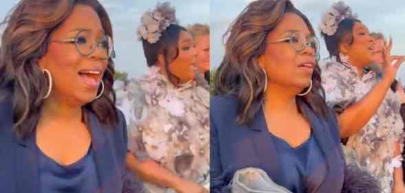 Oprah trying to sing along to Adele's "Hello"